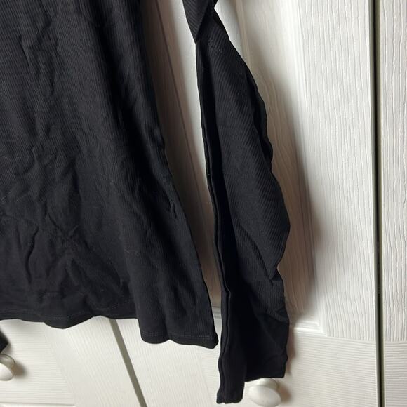Six Fifty Off Shoulder Top Black Large Cold Elbow long sleeve - Picture 2 of 8
